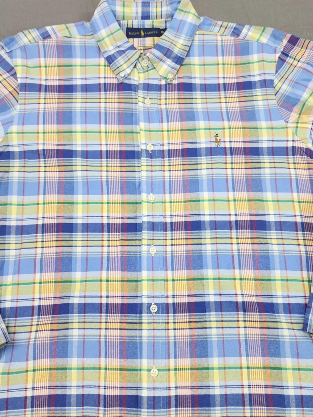 Ralph Lauren Mens XL Multicolor Plaid Button Down Shirt Long Sleeve Cotton